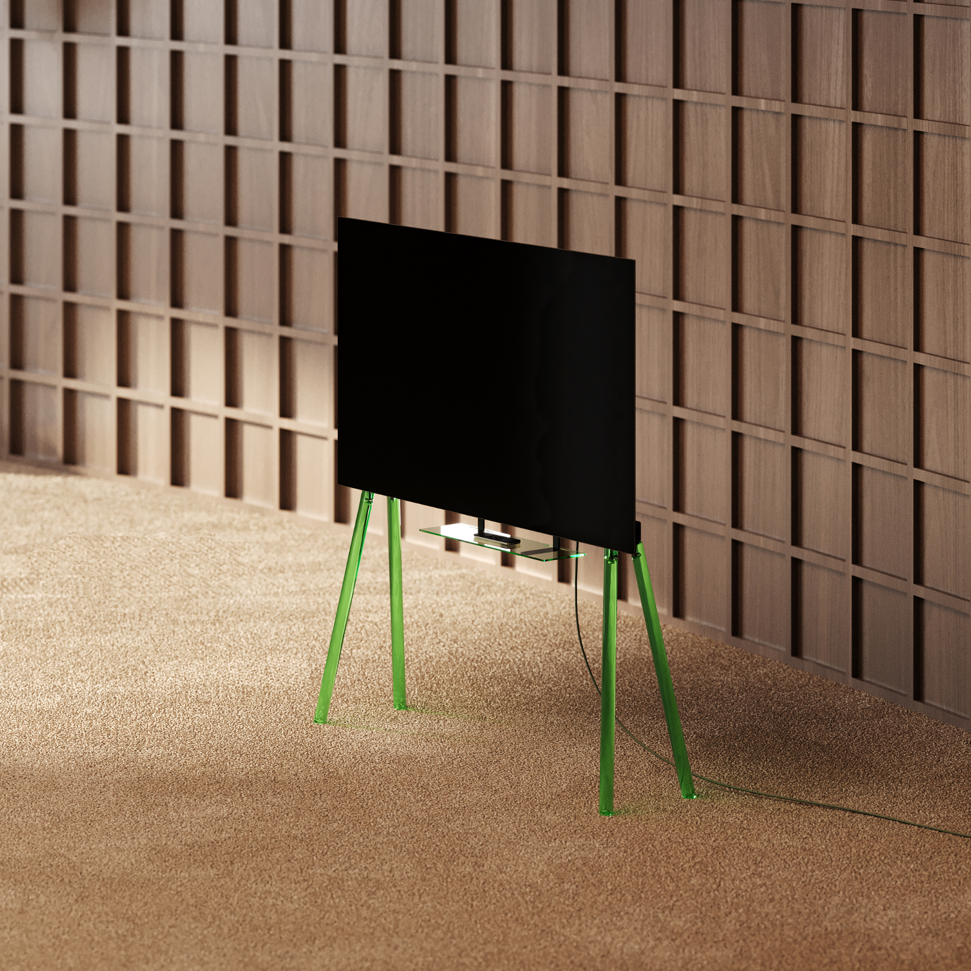 JALG TV-Stand Acrylic / Green 42" - 55"